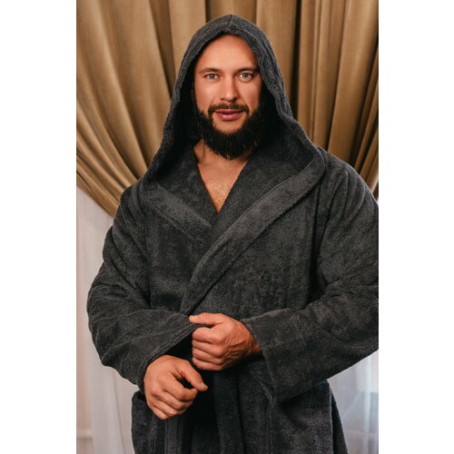 фото Халат bio-textiles, размер 44-46, темно-серый