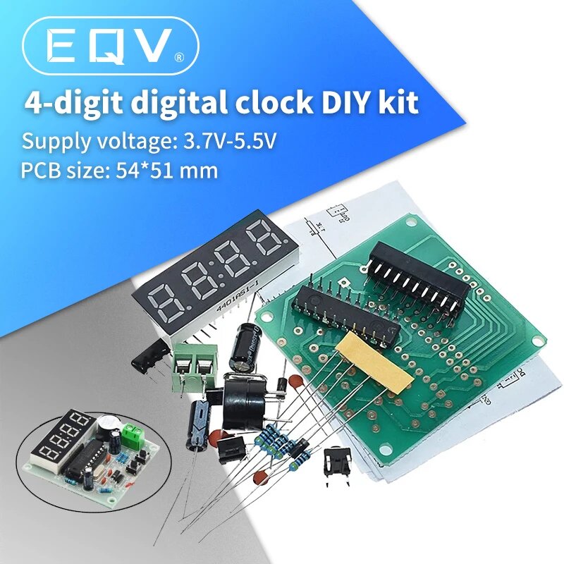 Цифровые часы AT89C2051 EQV 4 Bits Electronic Clock