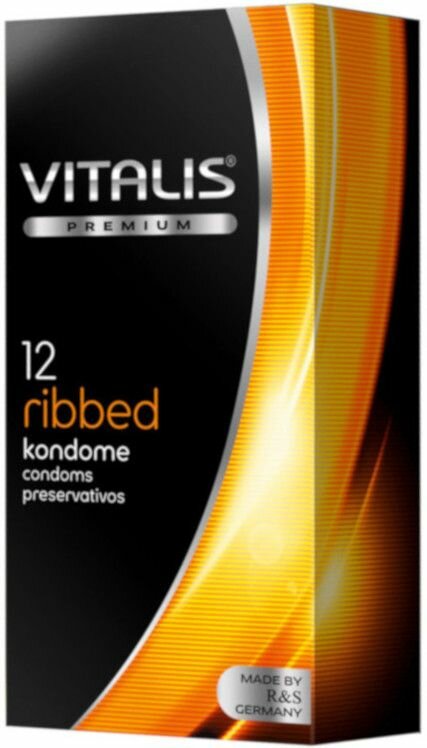 Ребристые презервативы Vitalis Premium Ribbed 12 шт