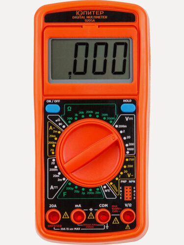 Изображение товара Мультиметр юпитер JP9109, звуковой сигнал, проверка диодов, фиксация измерений