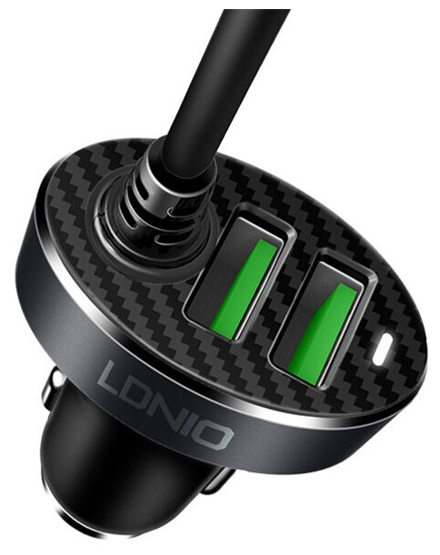 Автомобильное зарядное устройство LDNIO LD_B4421 C502 2+2 USB Black - фото №3