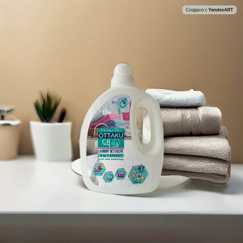 Изображение товара Концентрированный гель для стирки Ottaku 5in1 Color Care Effect, для цветного белья, с технологией защиты цвета, 2 л.