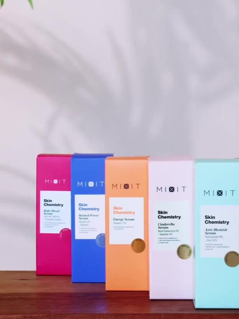MIXIT Сыворотка для лица Skin Chemistry, антивозрастная, с пептидами, для всех типов кожи — фото 1