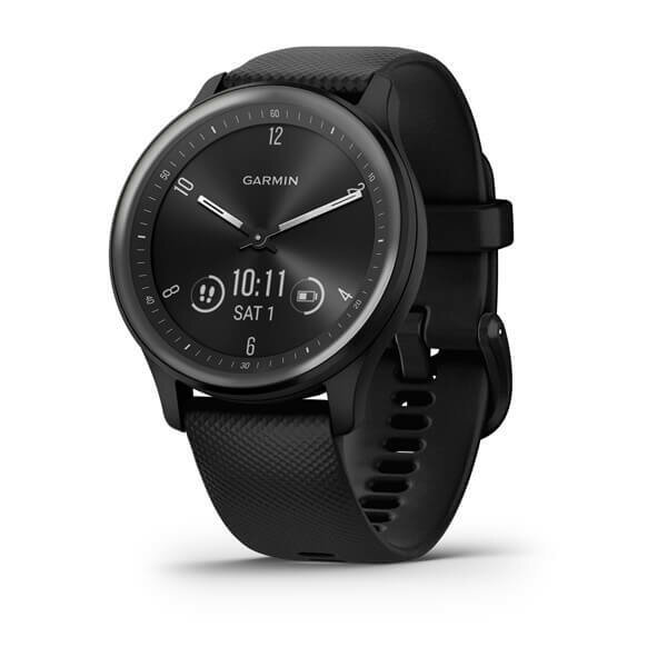 Часы Garmin Vivomove Sport черный, серый безель, с силиконовым ремешком (010-02566-00)
