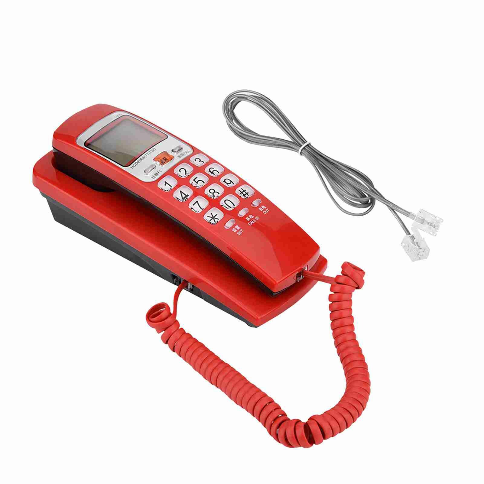 Красный проводной телефон FSK/DTMF Caller ID Настольный стационарный модный домашний добавочный телефон