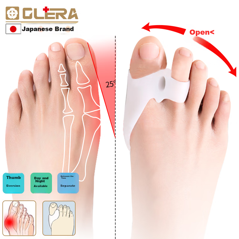 Olera Japanese Brand Bunion Corrector Toe Bunion Split Toe Device Silicone Protective Sleeve for Men And Women