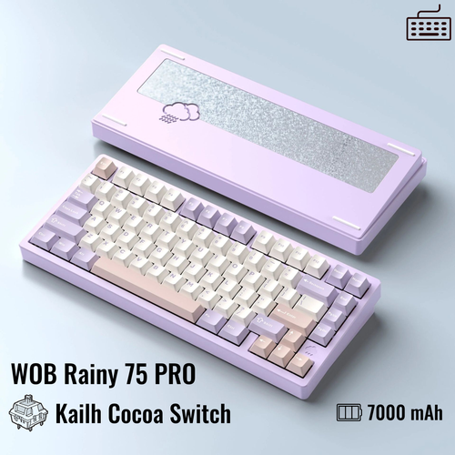 Механическая клавиатура WOB Rainy 75 Pro Cold White WOB Switches JWK Snow ink Switch Белый Английская раскладка 17000₽