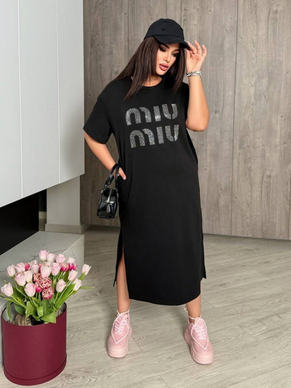 Туника, 1 шт., размер 50, черная — фото 1