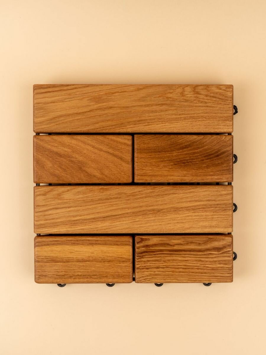 Садовый паркет Woodson, дуб, садовая дорожка деревянная, 1 шт ,30х30 см, влагостойкая для бани, сада и террас — фото 1