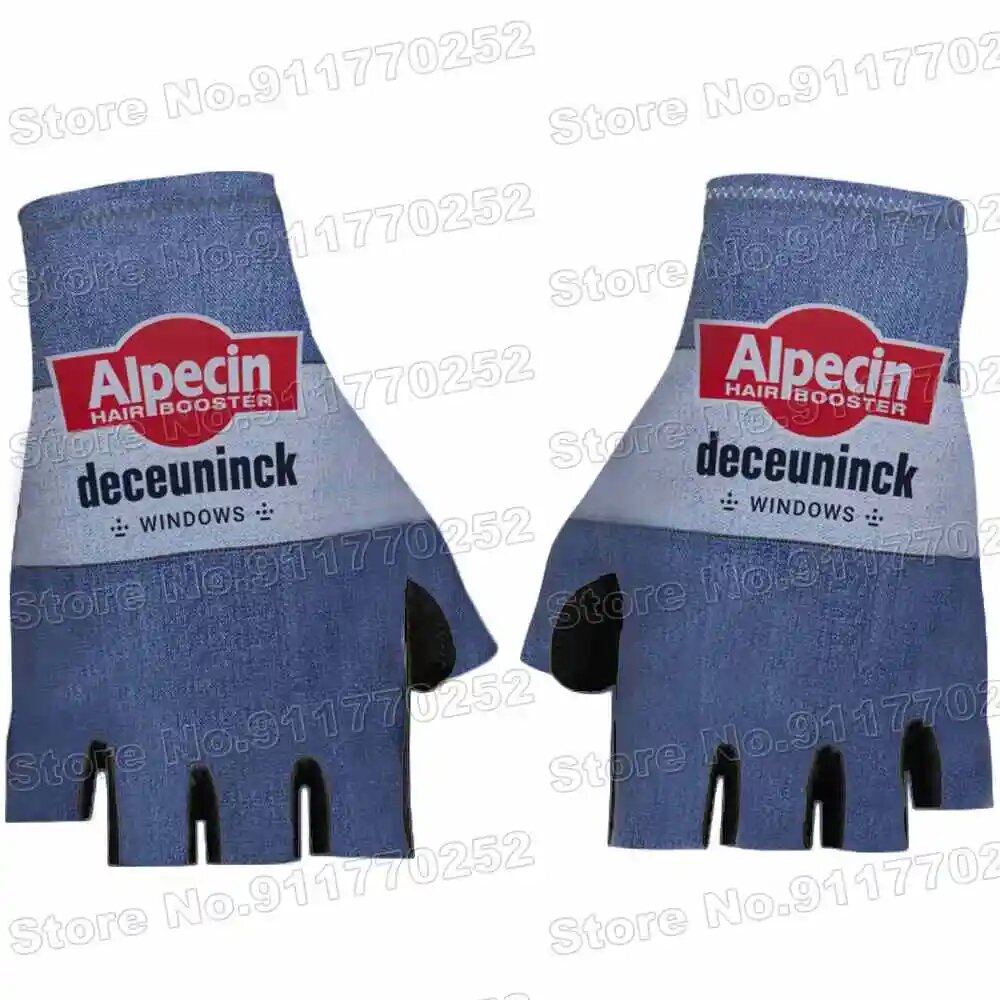 Велосипедные перчатки Alpecin Deceuninck Team 2025  мужские противоскользящие гелевые велосипедные перчатки с половиной пальца  велосипедный трикотаж  мотоциклетные спортивные перчатки MTB  L  Темно синий  Мужской