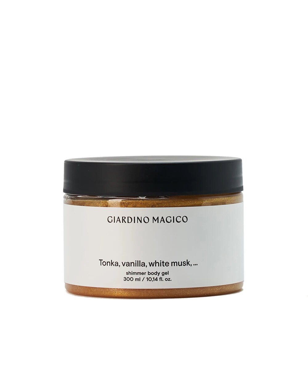 Мерцающий гель для тела GIARDINO MAGICO. TONKA VALILLA WHITE MUSK 300 мл