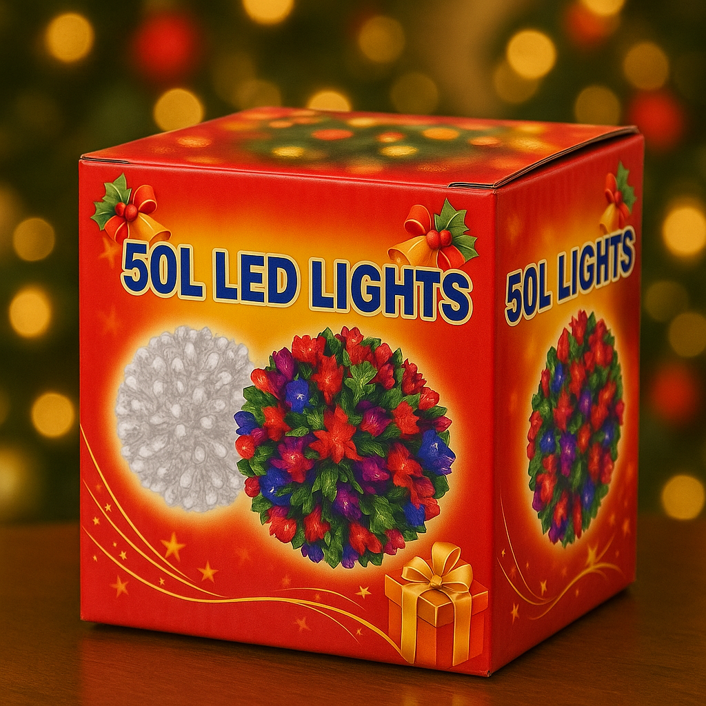 Гирлянда роса - мишура светодиодная, хвойная лапа, цвет желтый