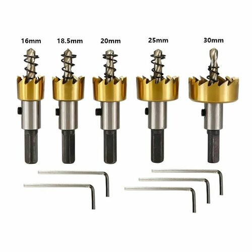 Набор алмазных коронок XCAN по металлу 16-30 мм, 5шт.