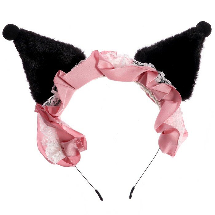 Карнавальный ободок "Ушки" с розовой повязкой