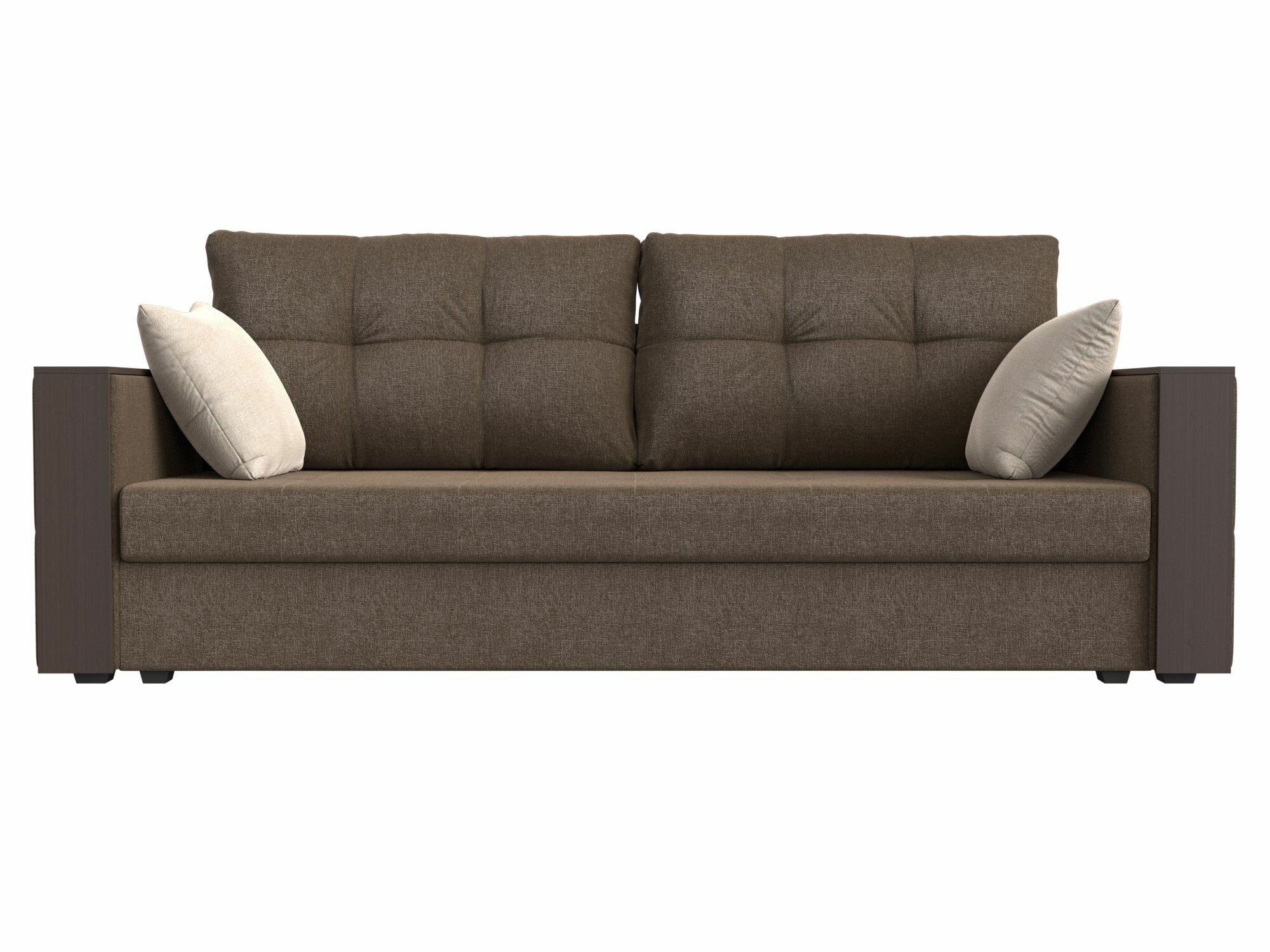 Прямой диван Валенсия Лайт, Рогожка коричневая