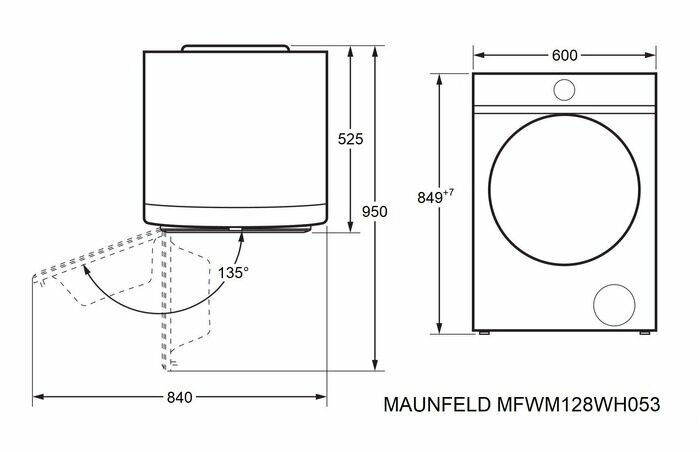 Стиральная машина c инвертором и паром MAUNFELD MFWM128WH053