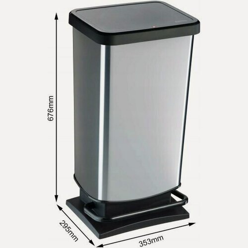 Изображение товара Ведро мусорное Rotho Paso с педалью и крышкой, 40 л (1754111006)