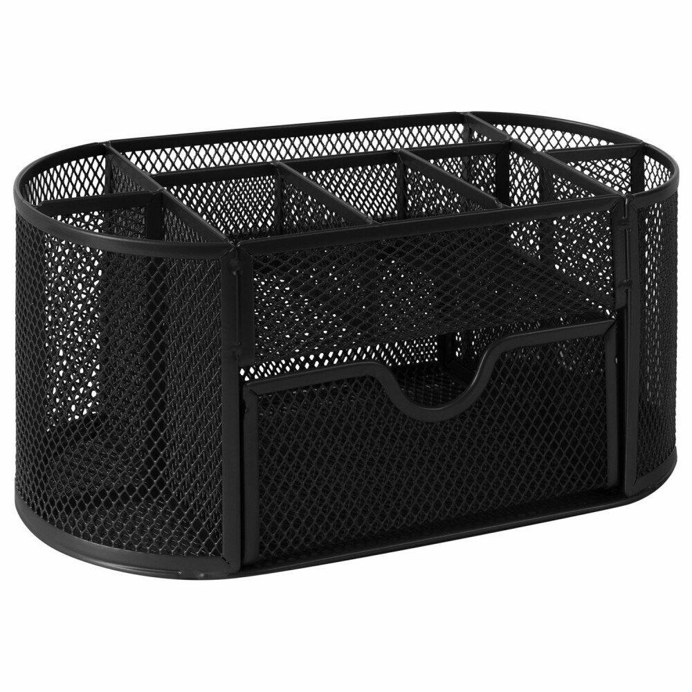 фото Подставка-органайзер металлическая BRAUBERG, 9 секций, 105х220х110 мм, черная, 237418, 1 шт