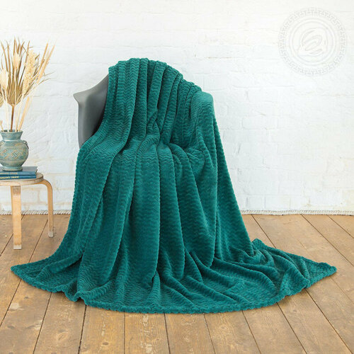 Плед 180х200 флис Роскошь Малахит