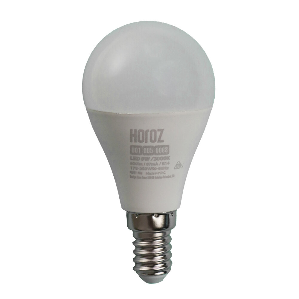 Светодиодная лампа HOROZ ELECTRIC 8 Вт Е14/P теплый свет