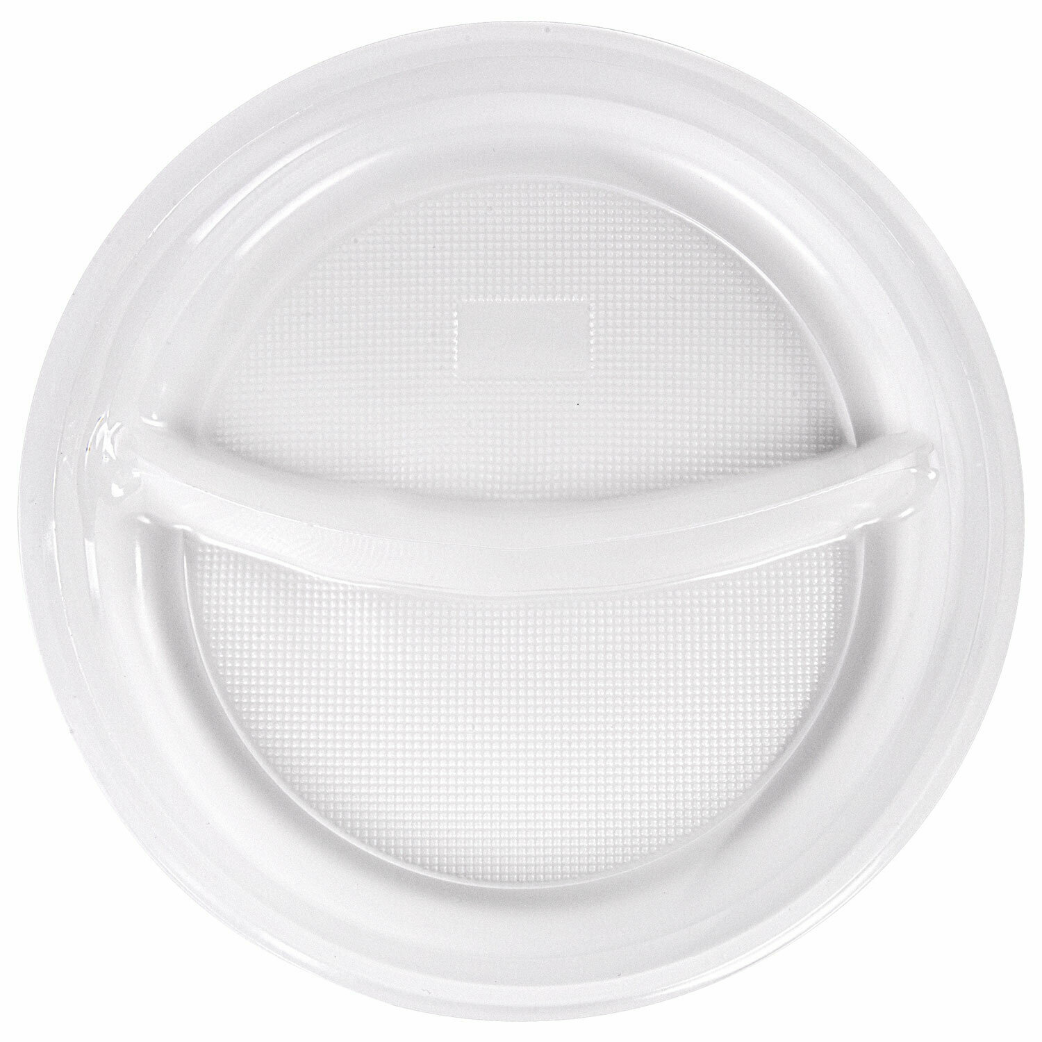 Одноразовые пластиковые плоские тарелки (одноразовая посуда) 2-х секционные Комплект 100 шт. 220 мм, PP, холодное/горячее, Laima Стандарт, 608768