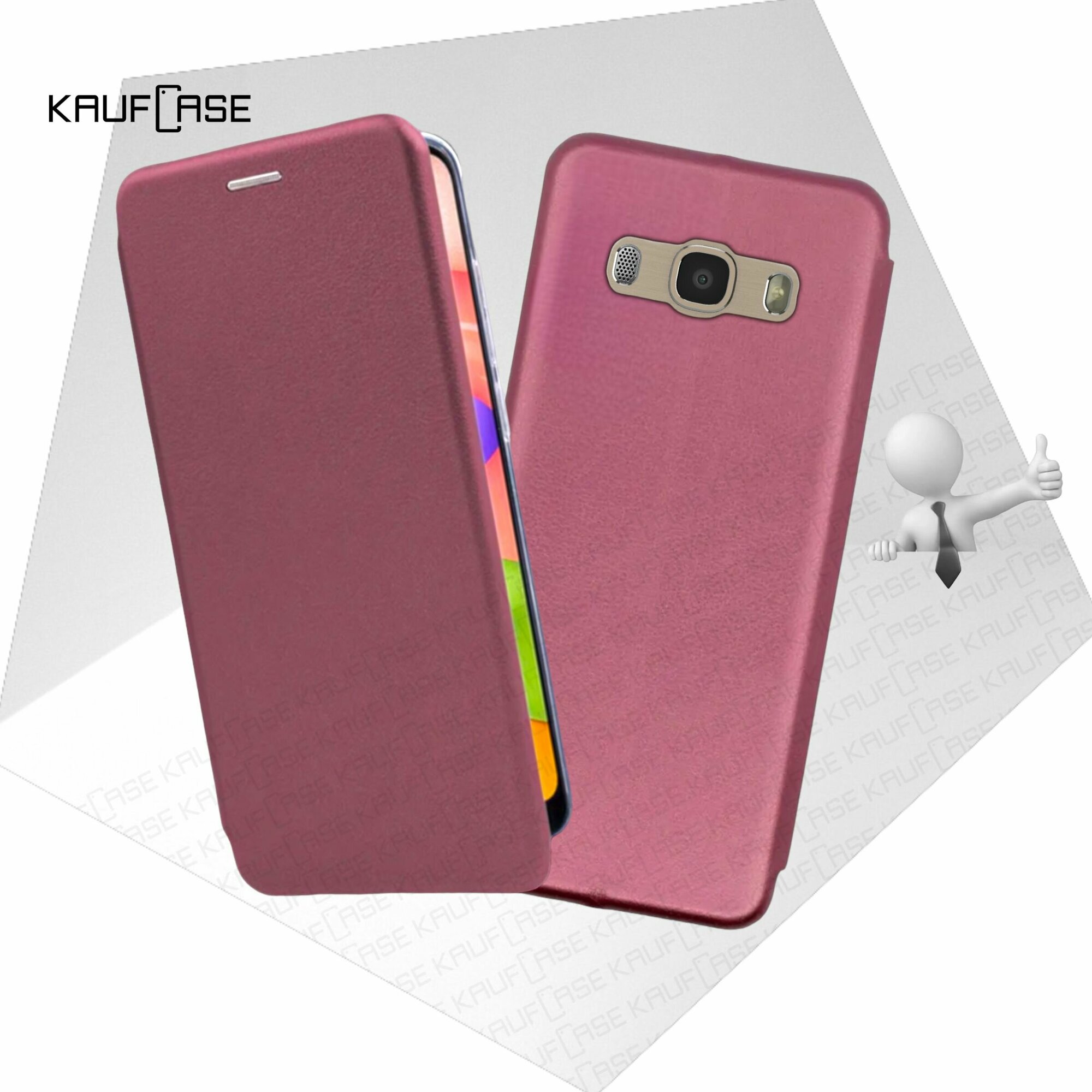 Чехол книжка KaufCase для телефона Samsung J5 2016 (J510) (5.2"), бордовый. Трансфомер