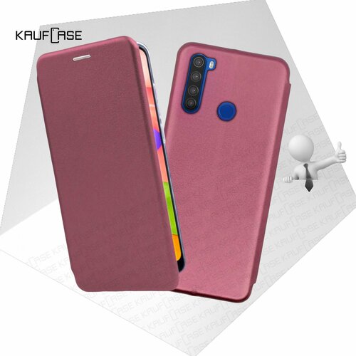 Чехол книжка KaufCase для телефона Xiaomi Redmi Note 8T (6.3), бордовый. Трансфомер чехол книжка kaufcase для телефона xiaomi redmi note 9 6 53 красный трансфомер