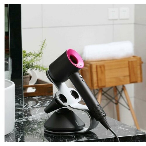 Держатель настольный металлический DAENERO, подставка для фена Dyson для ванной, черный