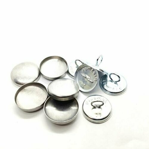 Заготовка для обтяжки пуговиц 36 23мм сталь с увеличенным ушкомуп 10шт Proknopka 395₽