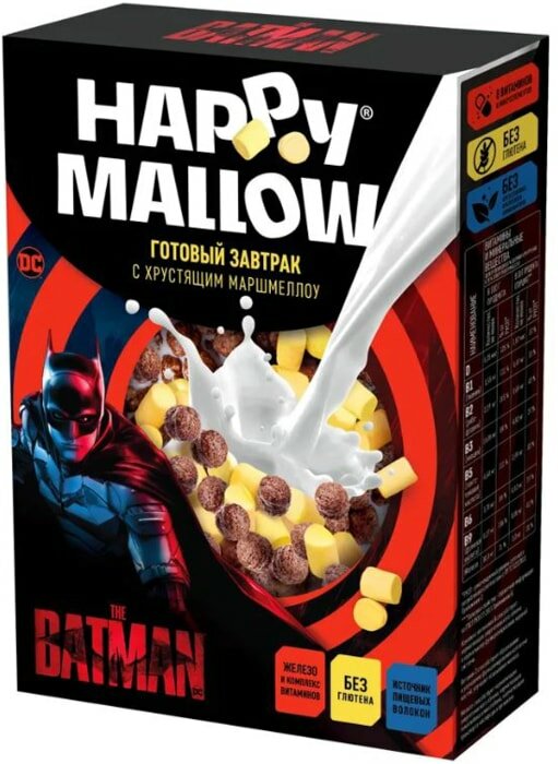 Сухой завтрак Happy Mallow Batman с маршмеллоу 240г