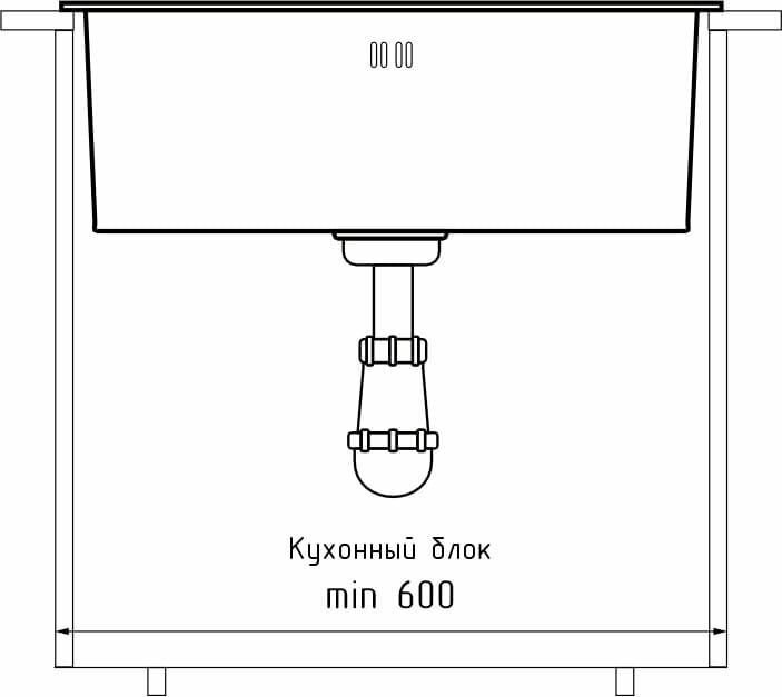 Мойка для кухни из нержавеющей стали GRANFEST METAL PVD графит 5344 - фотография № 5