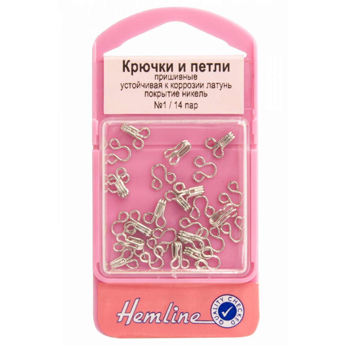 Крючки и петли пришивные, 14 пар, N1 N1 никель HEMLINE 400.1