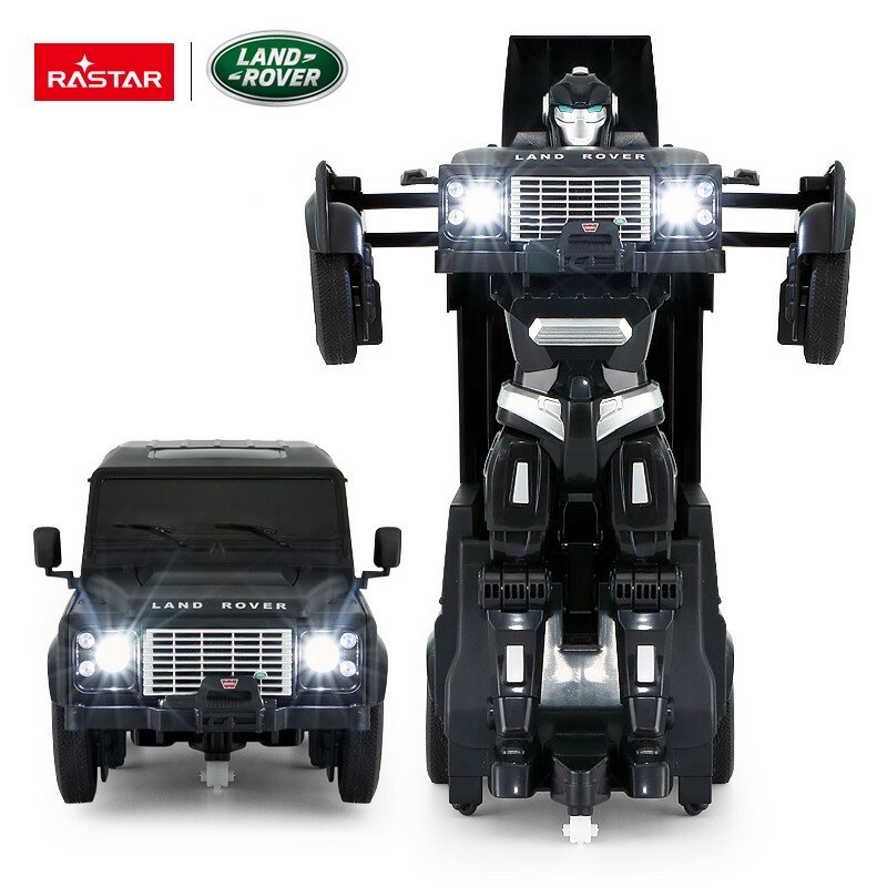 Машина р у 1:14 Трансформер Land Rover Defender, цвет черный 76420B