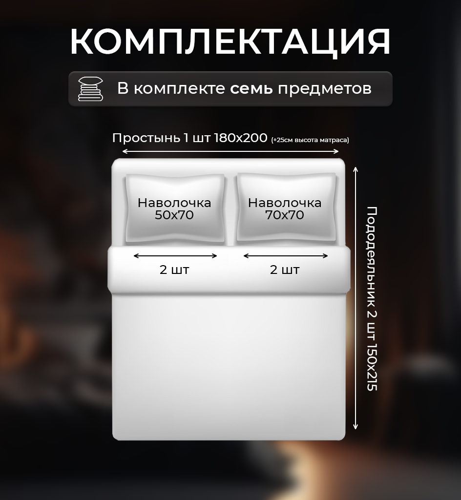 Комплект постельного белья Candies Семейный (Дуэт) Жатка с резинкой по кругу CAN-15 — фото 1