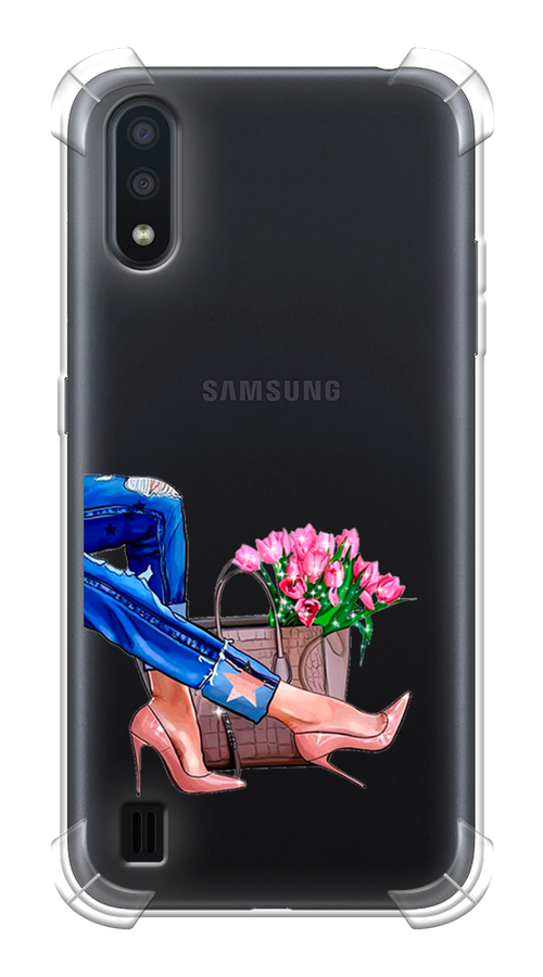 Противоударный силиконовый чехол на Samsung Galaxy A01 / Самсунг Гэлакси А01 с рисунком Каблучки