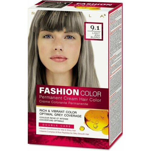 Rubella Стойкая крем-краска для волос Fashion Color 9.1 Светло-пепельный блондин, 50 мл