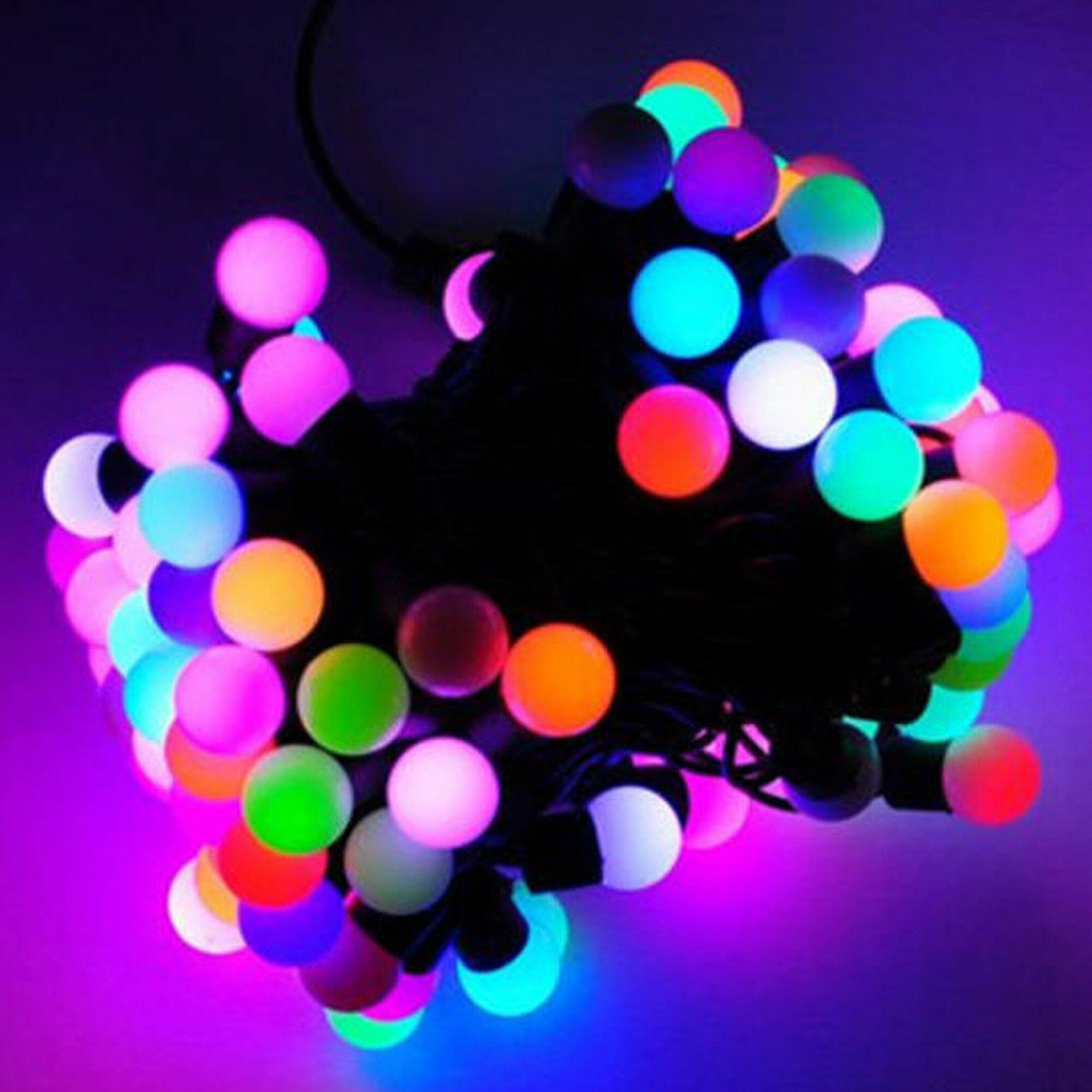 Гирлянда Нить Шарики 10м с разноцветными светодиодами SH Lights OLDBL070-RGB-E