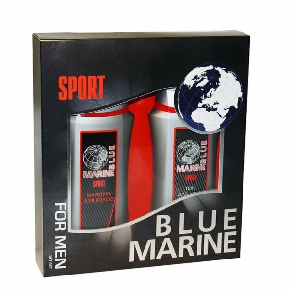 Blue Marine Набор подарочный косметический для мужчин Blue Marine Sport mini: шампунь 250 мл + гель для душа 250 мл, 2 уп.