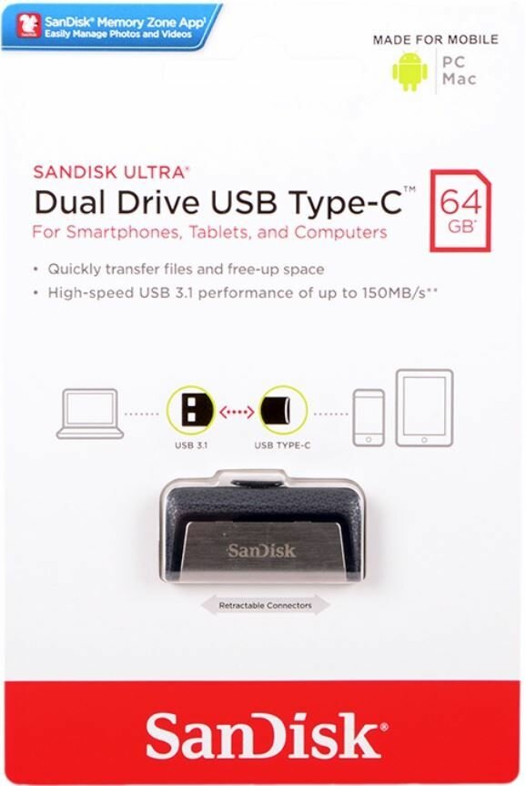 Флешка USB SANDISK Ultra Dual 32Гб, USB3.0, серый и узор [sdddc2-032g-g46] - фото №12