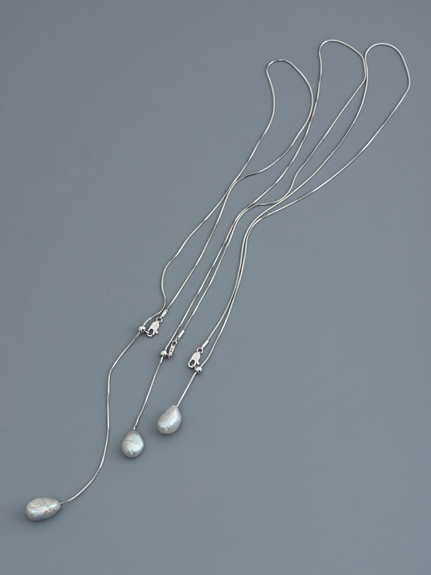 Колье ЖемАрт, жемчуг пресноводный культивированный, светло-серый — фото 1