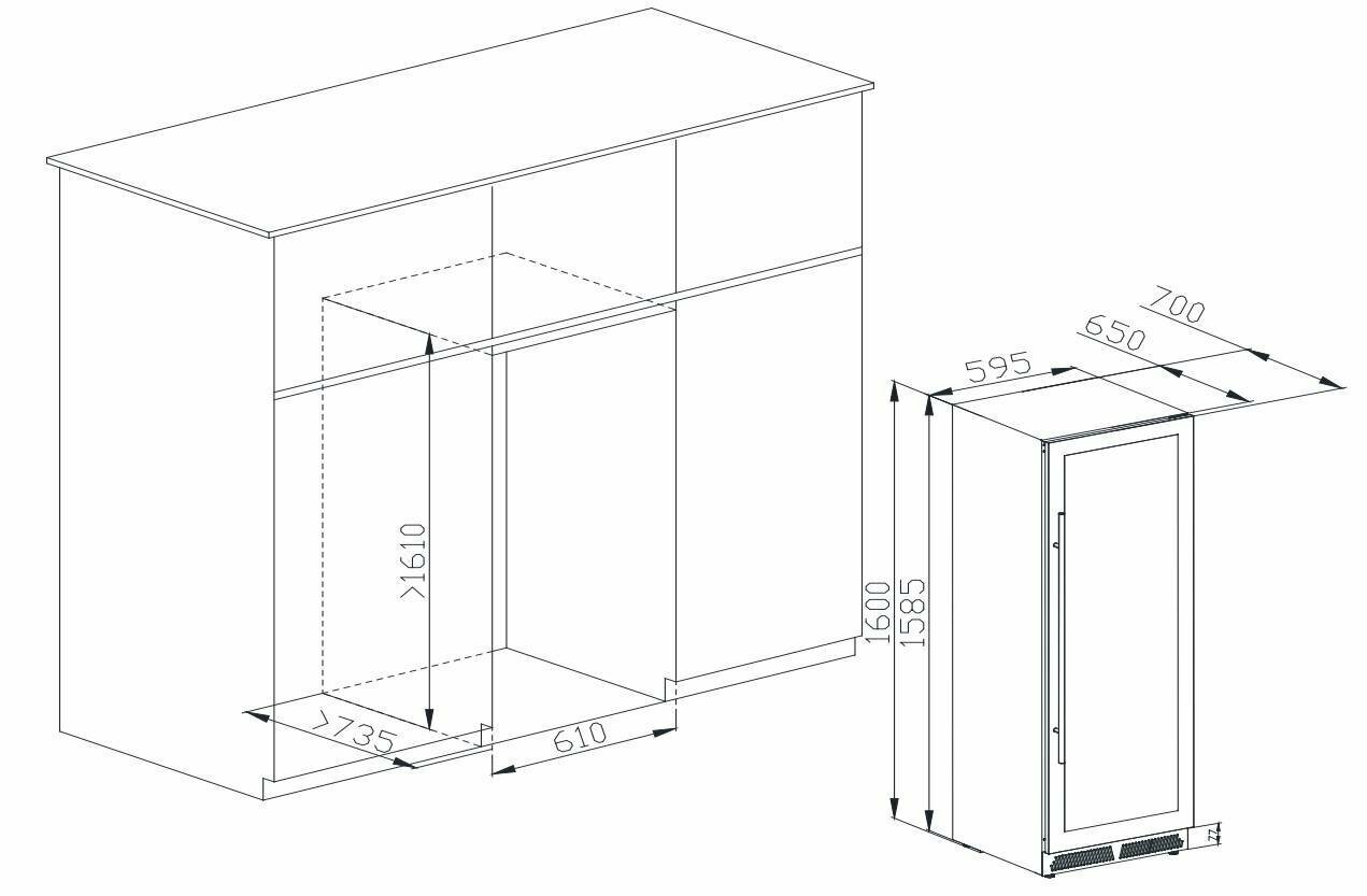 Винный холодильник (шкаф) компрессорный MEYVEL MV141PRO-KST2 - фотография № 14