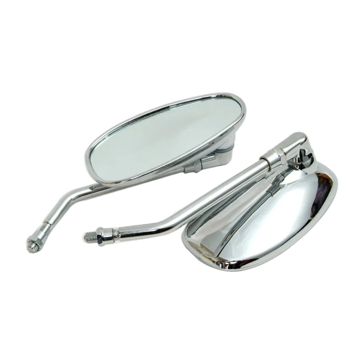 фото Зеркала с резьбой 10 мм на мотоцикл скутер максискутер мопед квадроцикл для мотоциклиста хром