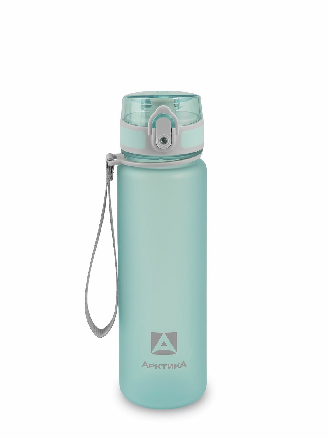 фото Питьевая бутылка-фляга из тритана 0.5л, голубая матовая, с ситечком