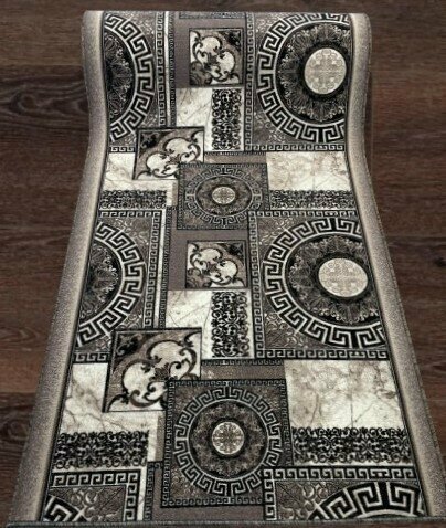 Ковровая дорожка плитка серая , , микрофибра , 1.20x1.80m - фотография № 1