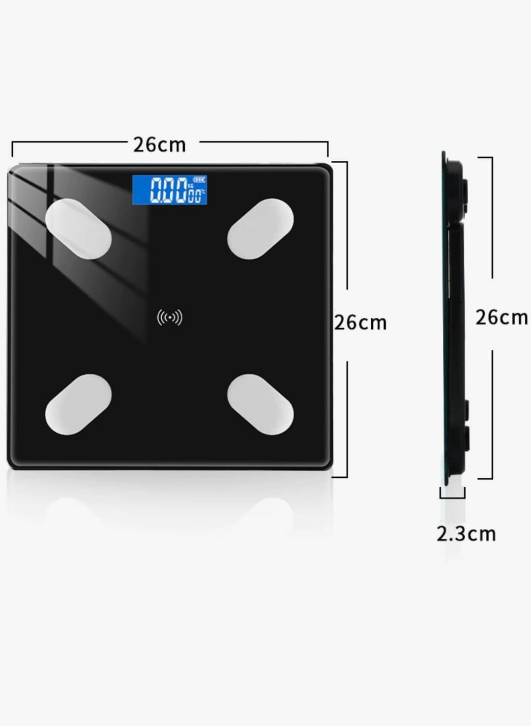 Умные напольные вес с bluetooth / блютуз / черные body fat scale - фотография № 1