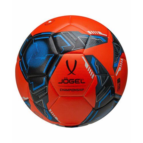 футбольный мяч 5 синий оранжевый Мяч футбольный Championship №5, оранжевый/синий/черный