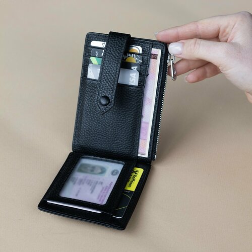 Кошелек HellenBerg, фактура зернистая, черный