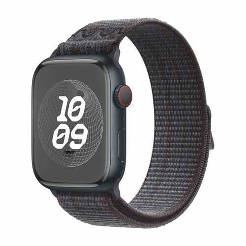 ремешок для apl watch 42 44 45 49mm milanese loop чёрный black Спортивный ремешок Apple Sport Loop Game Black/Blue для Apple Watch Nike 42-44-45-49mm MUJX3ZM/A
