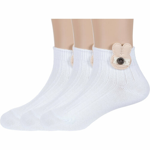 фото Носки борисоглебский трикотаж 3 пары, размер 12-14, белый