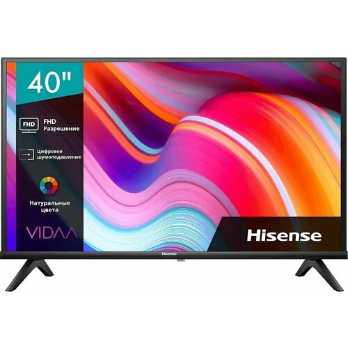 40 Телевизор Hisense 40A4K, DLED, FULL HD, черный, смарт ТВ, VIDAA телевизор hisense 55u8hq черный